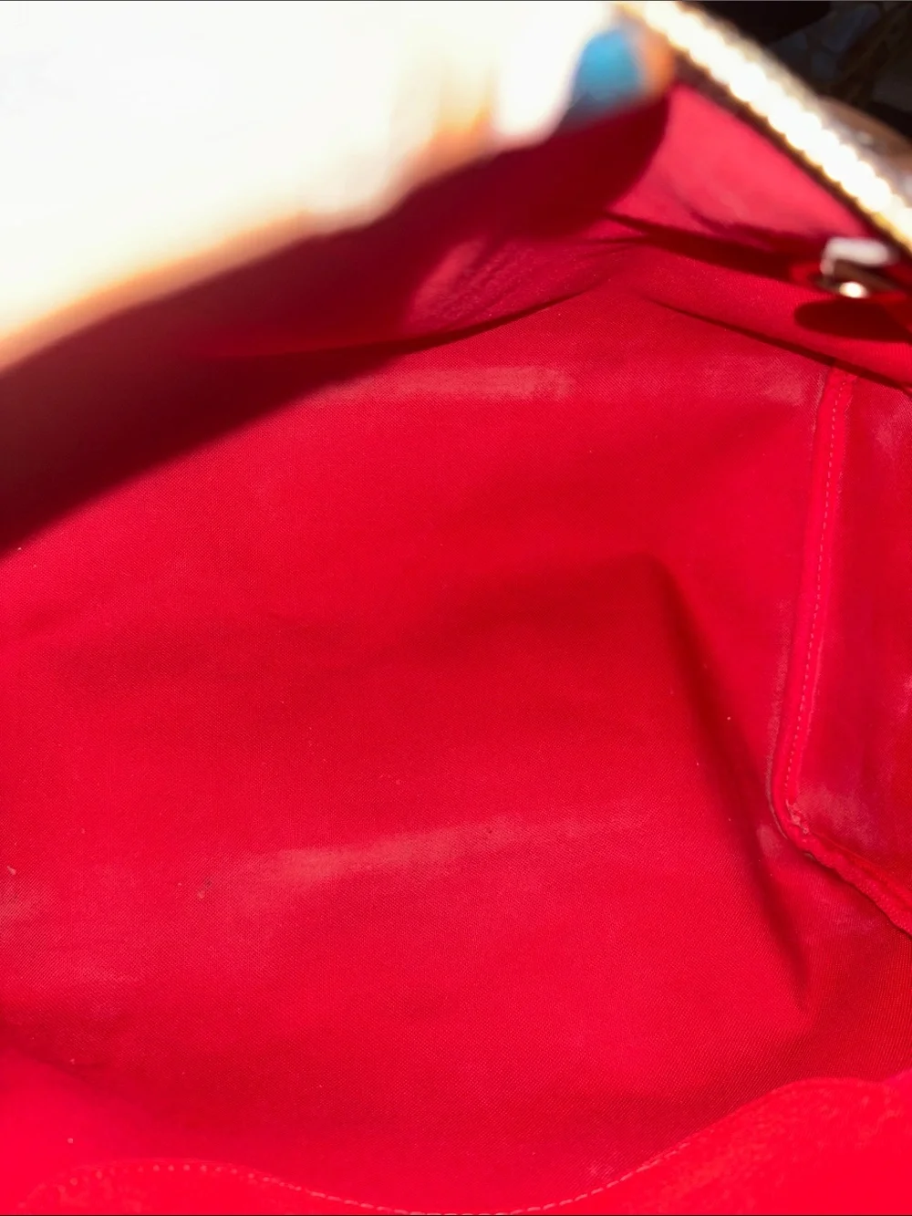 Louis Vuitton Damier Ebene Speedy 35 Satchel with Red Interior